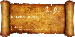 Kotrba Judit névjegykártya